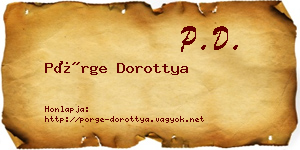 Pörge Dorottya névjegykártya